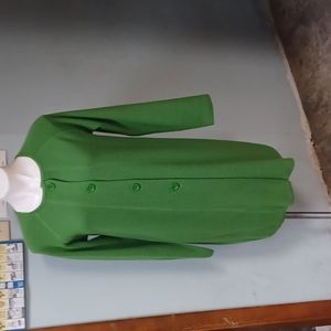 Henry New York 100% Wool long sweater size m green long sleeved button front